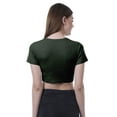 thumbnail image 5 of Moomaya Women Front Knot Crop Top Short Sleeve Round Neck Tee Shirt Knotted Tops, 5 of 7