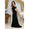 thumbnail image 2 of Royal Queen RQ7992 Juniors Womens Fitted Feather Sheath Formal Long Dress, 2 of 8