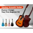 thumbnail image 2 of Moukey Guitar for Beginner 38" Starter Acoustic Guitars Kits with Gig Bag, Strap and Pick, Blue, EAG-100, 2 of 5