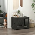 thumbnail image 2 of PawHut Pet Crate End Table with Water-resistant Cushion, Double-Door Black, 2 of 9