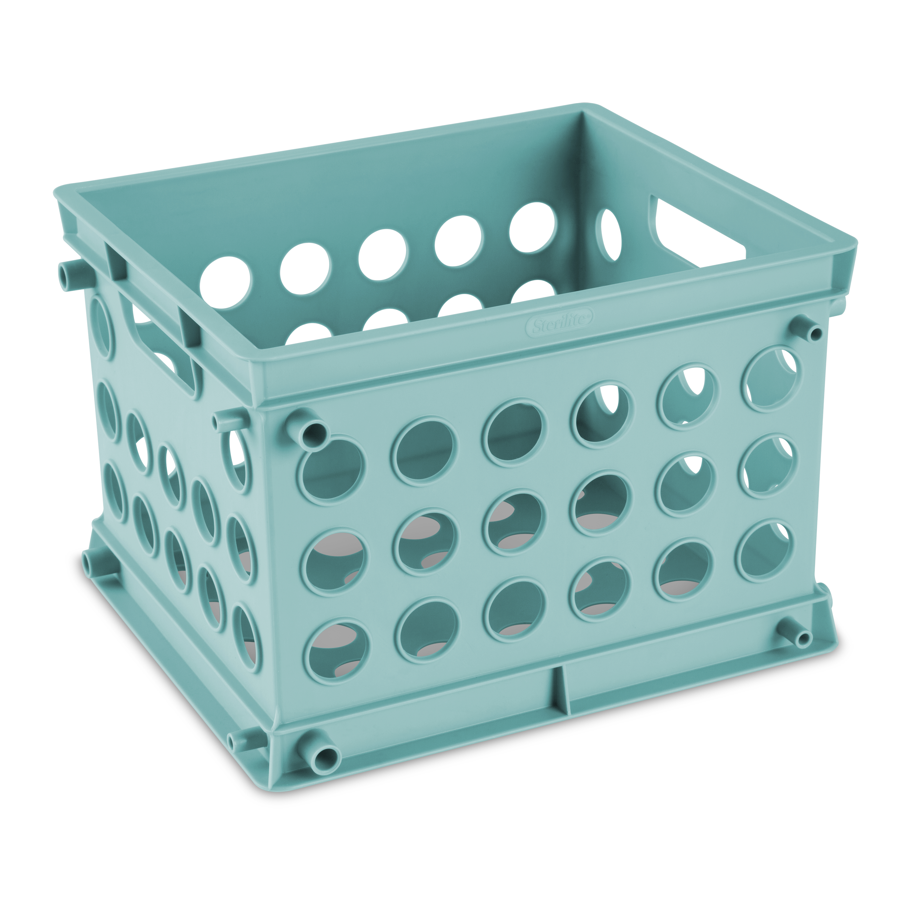 Sterilite, Mini Crate, Bleached Teal BrickSeek