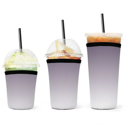 

Set of 3 Packs Reusable Hot And Iced Coffee Cup Sleeve Neoprene Tumbler Sleeve Aesthetic Red Lilac And White Gradient(16 24 32oz)