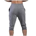thumbnail image 6 of Mens Jogger Capri Pants Active Fit Workout Athletic Gym Capris Elastic Waist Joggers with Pockets, 6 of 7