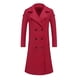 thumbnail image 5 of Abrigo de invierno para hombres Inspire Chic, abrigo de doble botonadura con solapa de muesca, color sólido, burdeos, 5 of 7