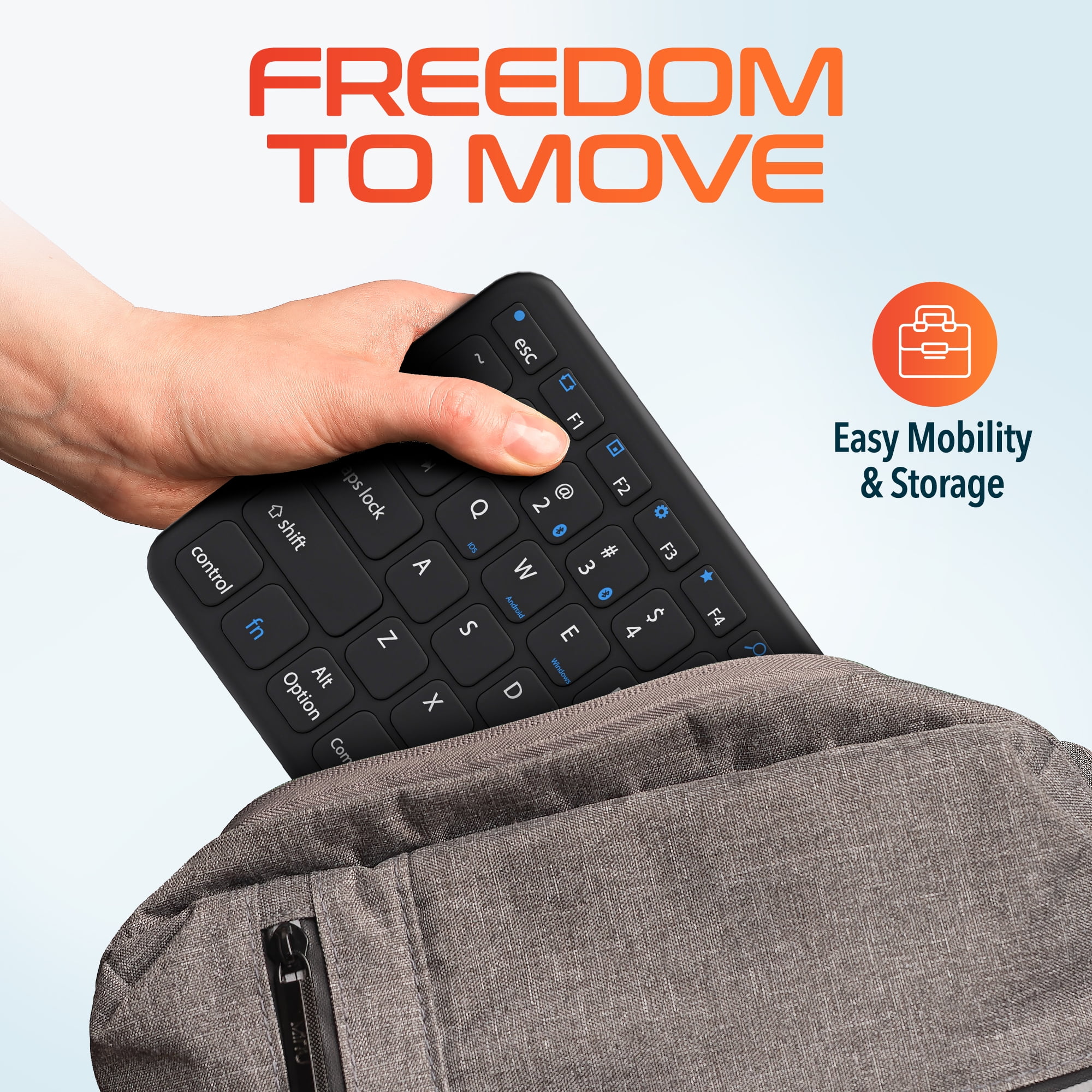 Delton N60 Computer Wireless Keyboard with Touchpad, Small Portable Computer Keyboard, Mini Bluetooth Keyboard With Built-in Touchpad For Laptop/pc/tablets/ and Phones - Black
