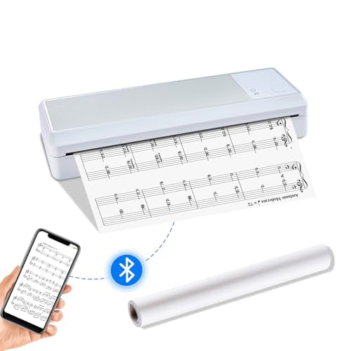 BORN4SHIP Impresora Bluetooth portátil - Impresora térmica inalámbrica, compatible con papel térmico de varios tamaños, compatible con teléfonos Android e iOS y PC, impresora sin tinta de 300 DPI para