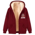 thumbnail image 1 of Womens Fleece Jacket, Holiday-Themed Ladies' Hooded Sweatshirt Jacket, 1 of 5