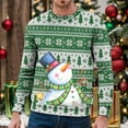 thumbnail image 2 of Telankuip Mens Christmas Sweatshirts Trendy Funny Xmas Graphic Santa Printed Soft Novelty Crewneck Pullovers Slim Fit Long Sleeve 2025 Retro Casual Comfort Xmas Holiday Tops Green3 XXXL, 2 of 4