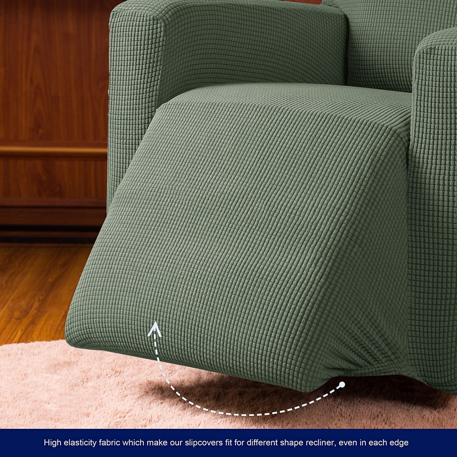 Stretch Recliner Chair Slipcover, 1-Piece Soft Armchair Cover Washable Sofa Cover Non Slip