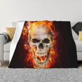 thumbnail image 1 of Balery Satanic Skull Manta de Franela con Dibujo, Lujo Ultra Suave y Cálido, Antipelusa y Resistente a las Arrugas para Cama, Sofá, Camping -40"x30", 1 of 6