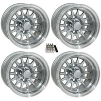 GTW Medusa 10" Golf Cart Wheels/Rims Machined/Silver E-Z-GO & Club Car