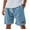 Sky Blue #170, variant on Godokuleh Lininco Mens Shorts, Mokaloha Mens Shorts, Men's Breathable Linen Embroidered Logo Loose Holiday Short Dark Blue 2XL