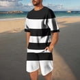 thumbnail image 1 of NTACZA Ensemble de Shorts pour Hommes Manches Courtes Rayées Col Rond Survêtements Respirants TG, 1 of 7