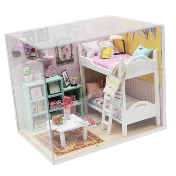 Dollhouse Miniature with Furniture, DIY Mini Dollhouse Kits to Build