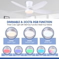 thumbnail image 2 of Ventilador de Techo Surtime Montaje Empotrado RGB 48 cm con Luz y Control Remoto, 2 of 5