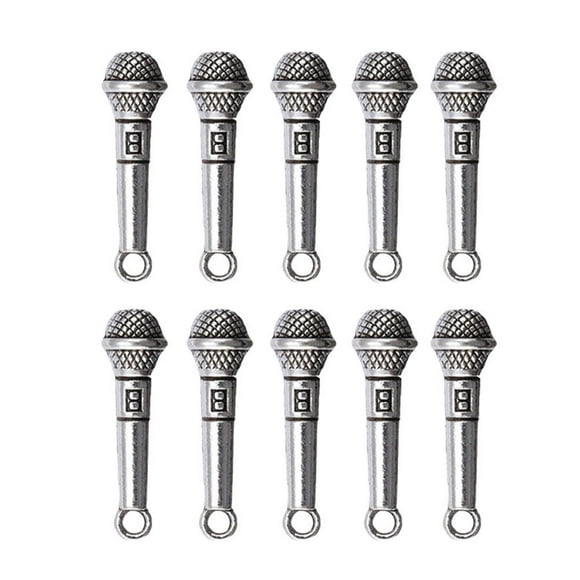 SHISUYAN 10 Pcs Mini Microphones Modèle Miniature en Alliage Jouets Décoration Maison de Poupée