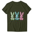 thumbnail image 4 of Pisexur Hauts de Printemps pour Femmes 2025, Hauts d'Entraînement Femmes, Hauts d'Entraînement Femmes T-Shirt Imprimé Manches Courtes Col Rond Chandail à la Mode Vert Armée, TG, 4 of 5