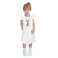 thumbnail image 5 of Cowsor Girls Easter Printed Flutter Sleeve Summer Dress Sleeveless Crew Neck Casual Lightweight Floral Easter Party Dress for Kids, 5 of 7