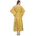 thumbnail image 5 of Bimba Women's Yellow Floral Printed Beach Long Coverup Maxi Dress Caftan-4, 5 of 5