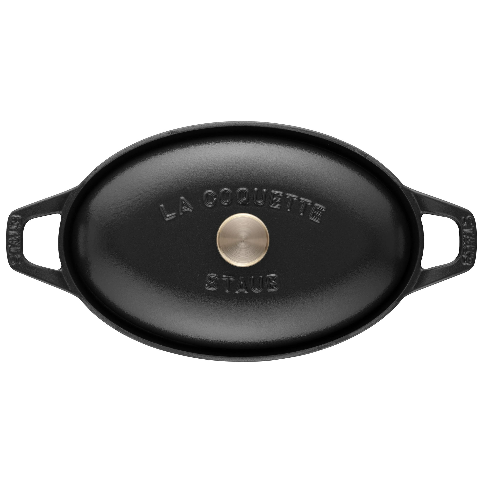STAUB Cast Iron Matte Black Vintage Oval La Coquette - 1.9 qt STAUB Cast Iron Matte Black Vintage Oval La Coquette - 1.9 qt