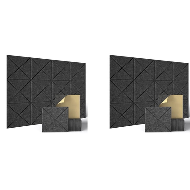 24 Piezas Paneles Acústicos, Placa de Aislamiento Acústico, Placa de Aislamiento Acústico de Pared, para Tratamiento Acústico, Decoración de Pared, Estudio, Etc.
