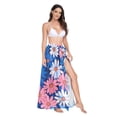 thumbnail image 2 of FORMRS Womens Long Sarong Beach Wrap Semi-Sheer Bikini Skirt Bathing Swimsuit Cover Up, Pink Flowers Pattern, 2 of 7