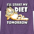 thumbnail image 3 of Garfield - Start My Diet Tomorrow - Toddler & Youth Girls Short Sleeve Graphic T-Shirt, 3 of 5