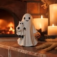 thumbnail image 3 of PoyoKee Halloween Patchwork Ghost, Vintage Ghost with Pumpkin Basket Halloween Decorations, Cute Stuff Figurines Fall Decor for Mantel Shelf Entryway, 3 of 7