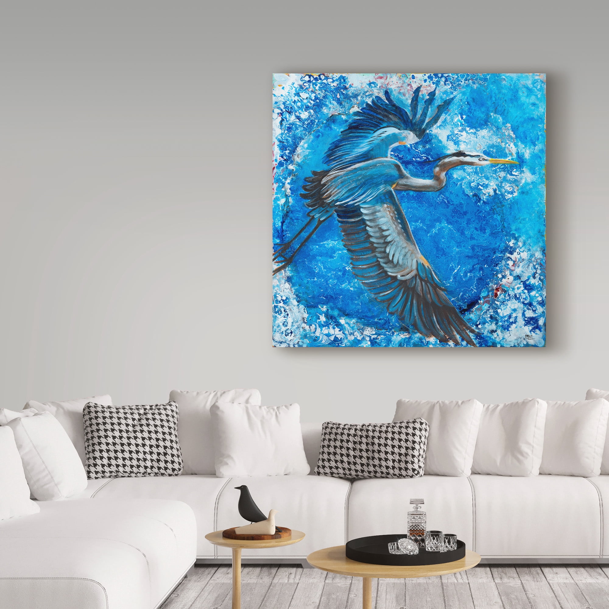 Trademark Fine Art 'Blue Heron In Painting' Canvas Art by Cecile Broz
