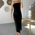 thumbnail image 4 of OAVQHLG3B Sling Bodycon Dresses for Women Party Night Maxi Sleeveless Solid Slit Casual Cocktail Evening Gown Dress Vestir, 4 of 9