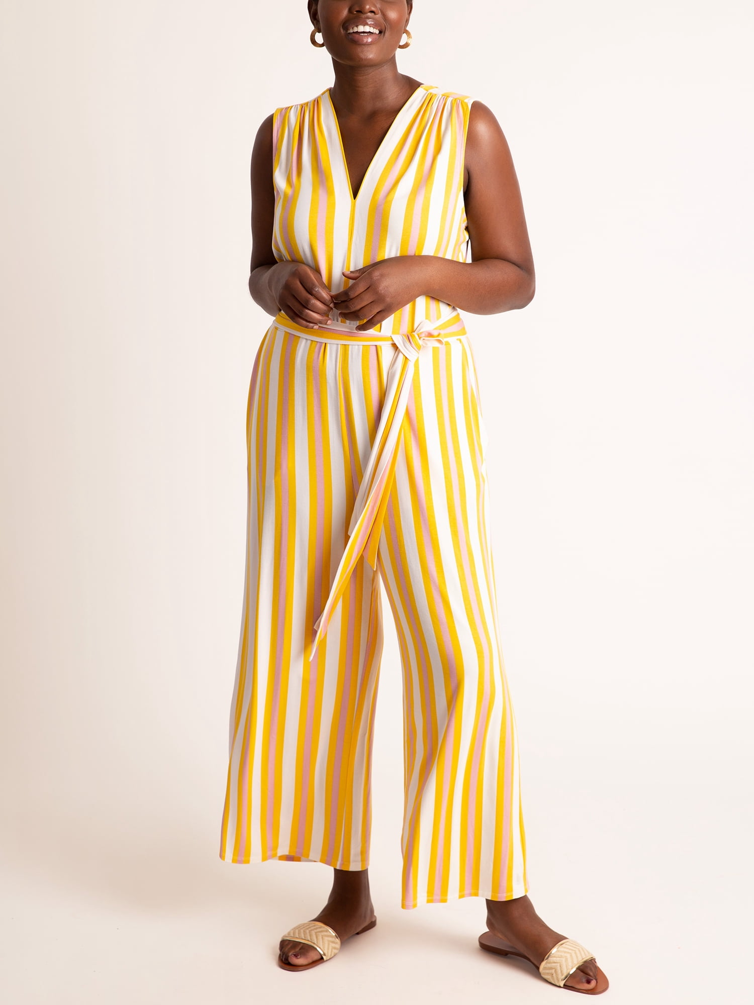 ELOQUII ELOQUII Women's Plus Size VNeck Jumpsuit With