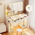 thumbnail image 6 of PamapicLife Modern Makeup Vanity Desk with 43" Mirror, LED Light Strips and Charging Station, White, 6 of 6