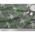 thumbnail image 3 of Soimoi Gris Tissu de Canard de Coton Pin & Feuilles Tissu Imprimé 1 Yard 44 Inch Wide, 3 of 3