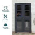 thumbnail image 3 of Sunnydaze Lockable Adjustable 48.75" Plastic 3-Shelf Freestanding Garage Storage Cabinet, Charcoal, 3 of 8