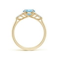 thumbnail image 2 of ANGARA Natural Round 1.12 ct Aquamarine Engagement Ring with Diamonds in 14K Yellow Gold for Women (Size-7mm) | March Birthstone, Anniversary, Jewelry Gift for Women | Natural Aquamarine Ring, 2 of 9
