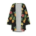 thumbnail image 4 of CFLVAEK Summer Cardigans for Women Lightweight 3/4 Sleeve Chiffon Loose Fit Open Front Beach Vacation Cardigan Fashion Floral Print Cardigan Black XL, 4 of 4