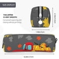 thumbnail image 3 of Haiem Red Pickup Truck With Pumpkins Print Leather Pencil Case Art Supplies Case Zipper Pencil Pouch Stationery Storage Pencil Bag, 3 of 7