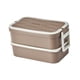 thumbnail image 5 of Caja Bento portátil 2 reutilizable apilable marrón Soledad Contenedores de almuerzo, 5 of 10