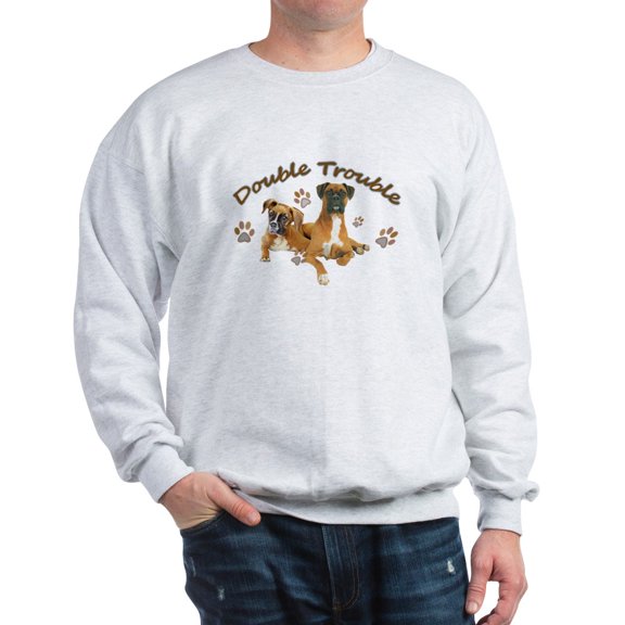 CafePress - Boxer Double Trouble - Crew Neck Sweatshirt