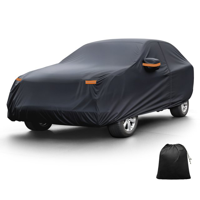 Funda de coche Unique Bargains 210D-PU Oxford, impermeable y a prueba de viento, protección solar con cremallera, negra para Mazda CX-5