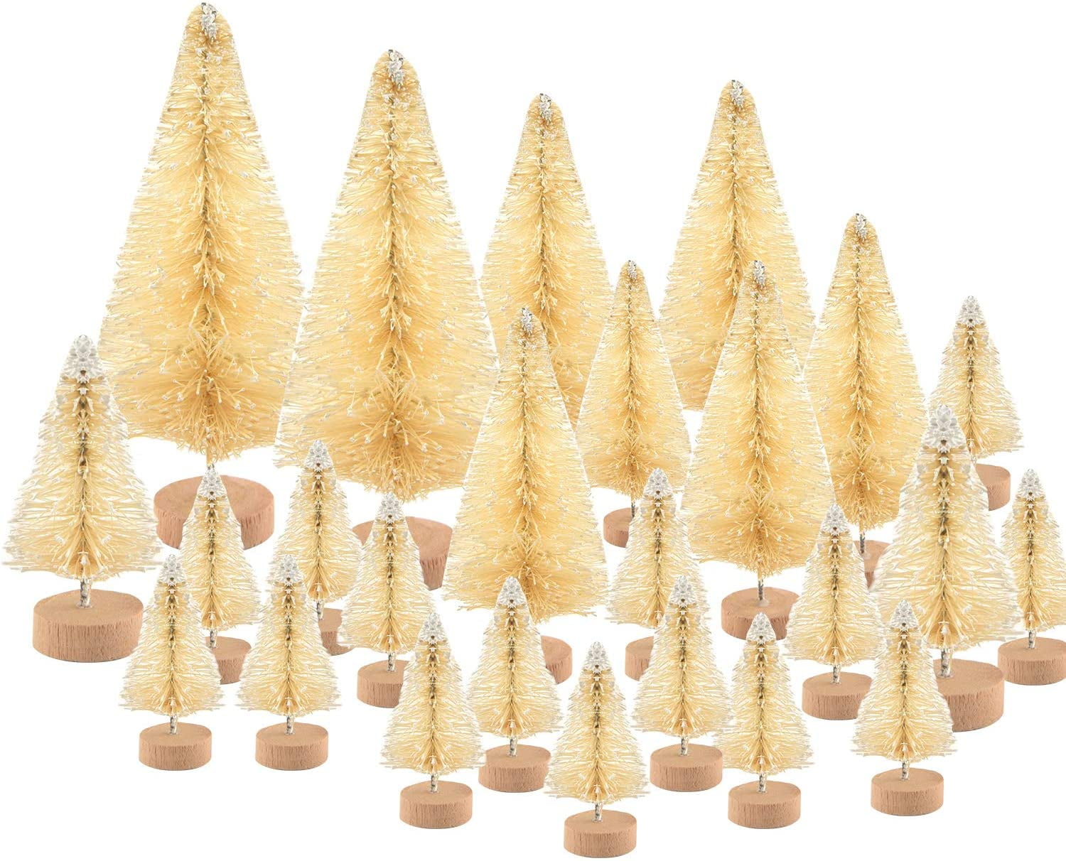 Details about   48 Pcs Mini Christmas Trees Tabletop Model Trees for Holidays Bottle Brush Trees 
