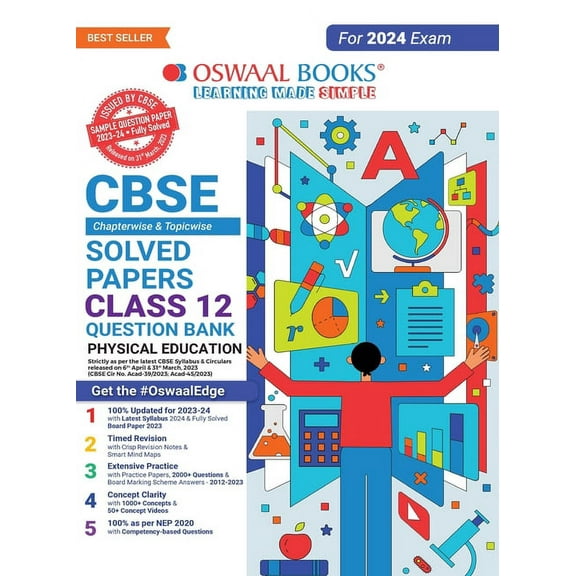 Oswaal CBSE Class 12 Physical Education Question Bank 2023-24 Book, (Paperback)