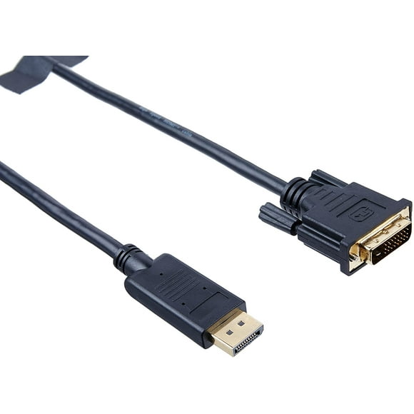 6' Porte d'Affichage vers Câble Adaptateur DVI-D, Noir