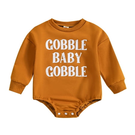 

Newborn Warm Sweatshirt Onesie Romper Baby Boys Girls Long Sleeve Letter Prints Romper Kids Clothes Winter Snow Outfit Clothes(Size:18-24 Months)