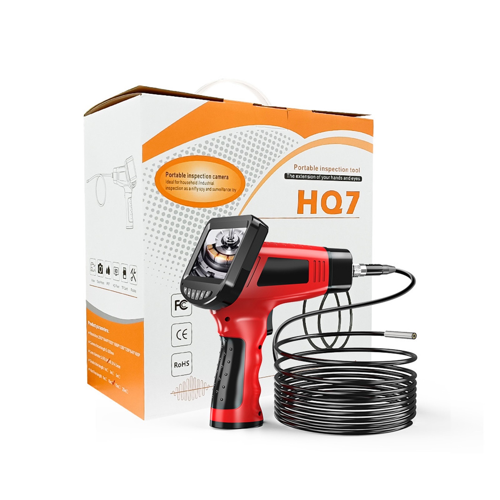 Endoscope Camera 1080P HD Borescope 4.3" LCD Screen Inspection Camera IP67 Waterproof Industrial Endoscope with 25m Snake Cable , User-Friendly Borescopes