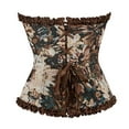 thumbnail image 6 of Tuosodrolic Renaissance Corsets for Women Vintage Floral Bustier Tops Overbust Gothic Corsets Lace Up Front Button Shaperwear Tops, Steampunk Corsets for Women Retro Corset Bustier, 6 of 6
