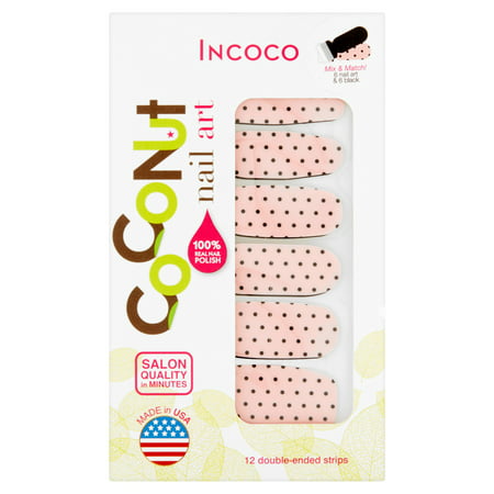 Nail Art de noix de coco par Incoco Nail Polish Strips, Comment Charme, 12 count