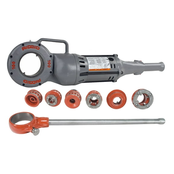 Restored RIDGID 700 Pipe Threader with 12-R Ratchet Kit 1/2" - 2" NPT Dies (Refurbished)