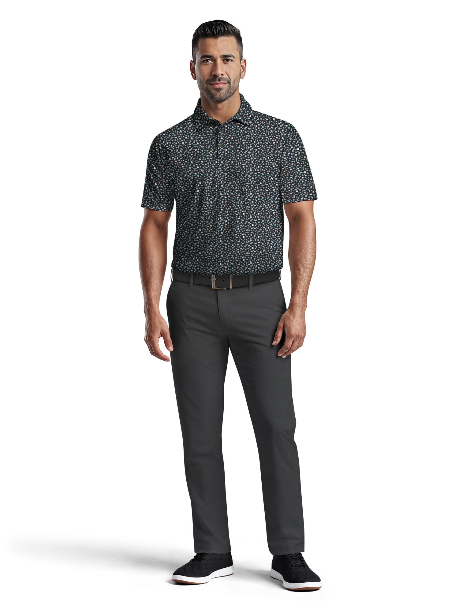 Ben Hogan Men's & Big Men's Performance Confetti Floral Polo Short Sleeve Polo Shirt, up to 5XL