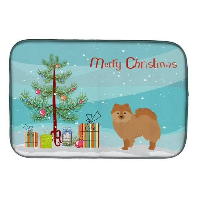 Carolines Treasures CK3456DDM German Spitz Christmas Tree Dish Drying Mat